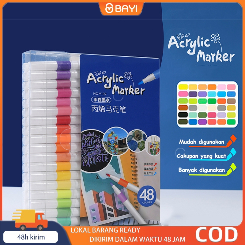 

Pen Akrilik Marker Warna Cepat Kering Tahan Air / Spidol Acrylic Painter / Menggambar Kreativitas Seni Edukasi Anak Akrilik Marker