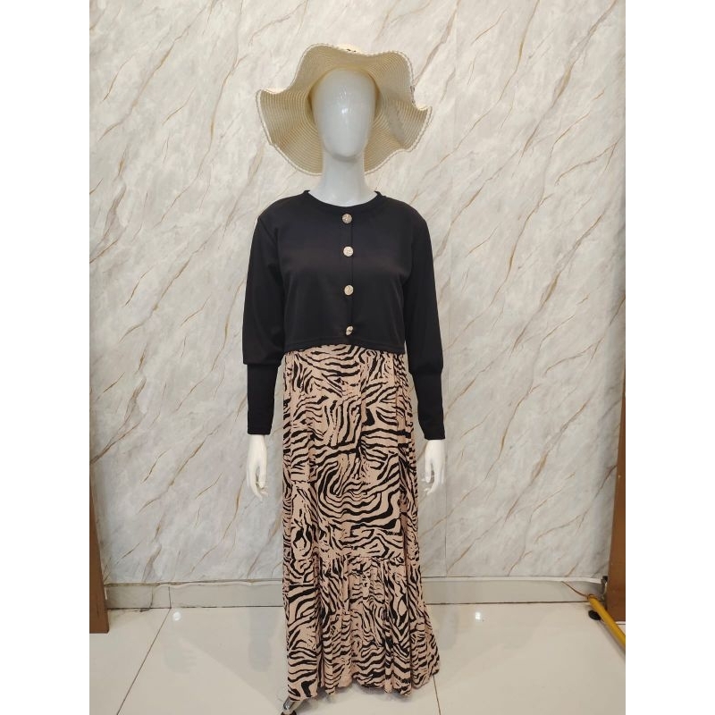 gamis set cardigan