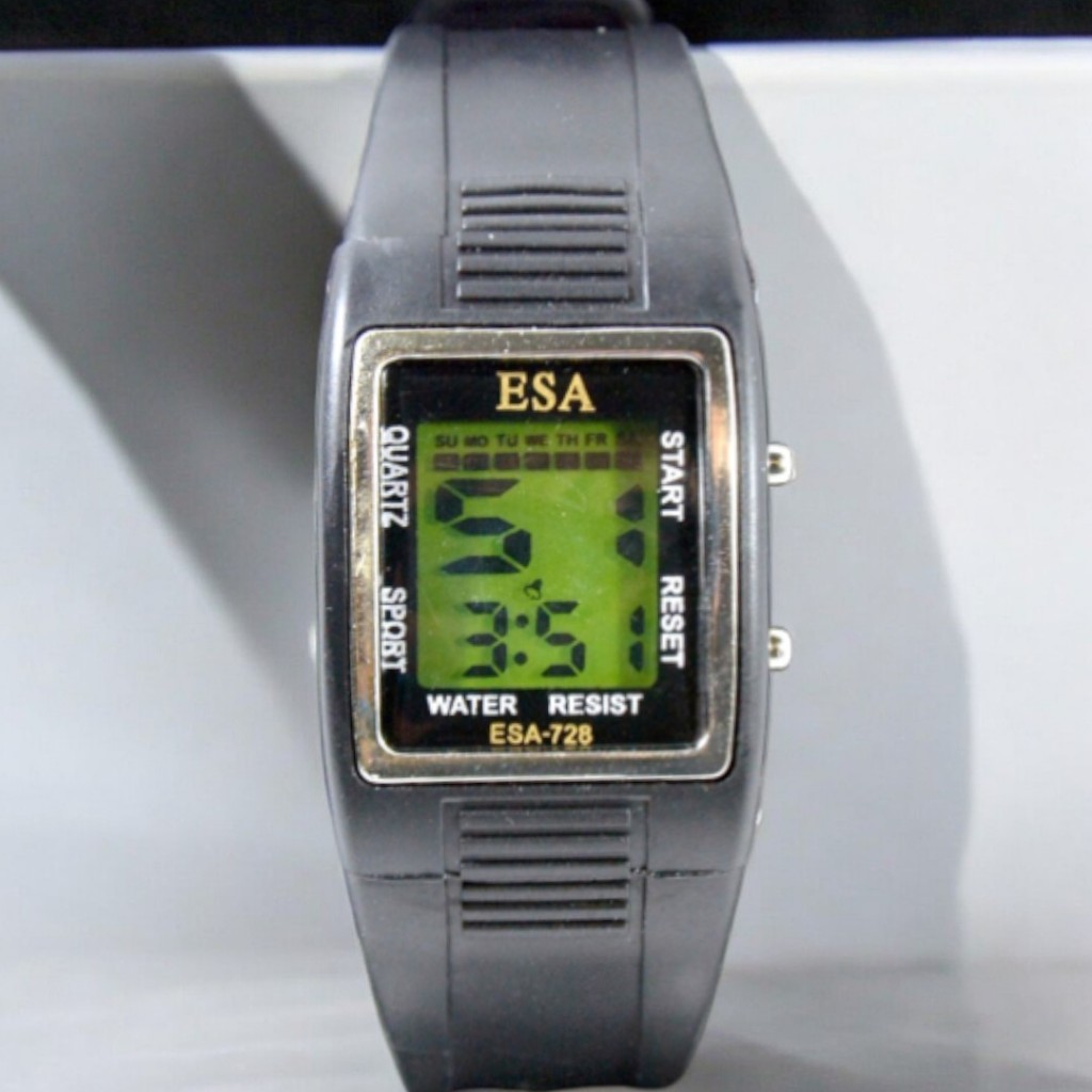 ESA Jam Tangan Digital Pria Wanita Gaya Retro Klasik Warna Hitam E728