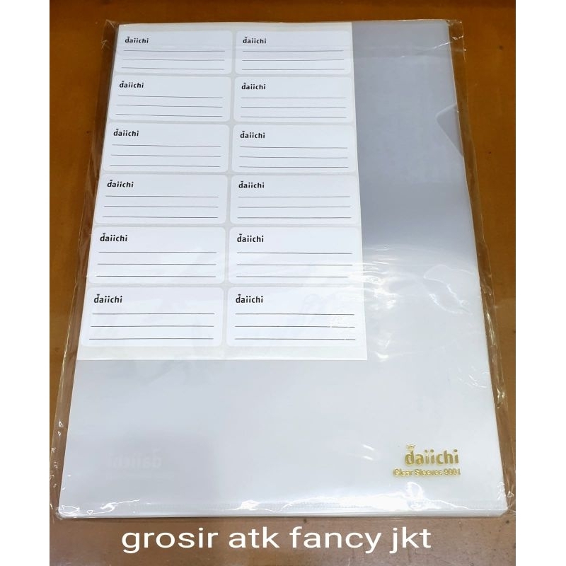 

( 50 lusin ) Map L Daichi Bening / Clear Sleeves Transparan A4 Daiichi 9001