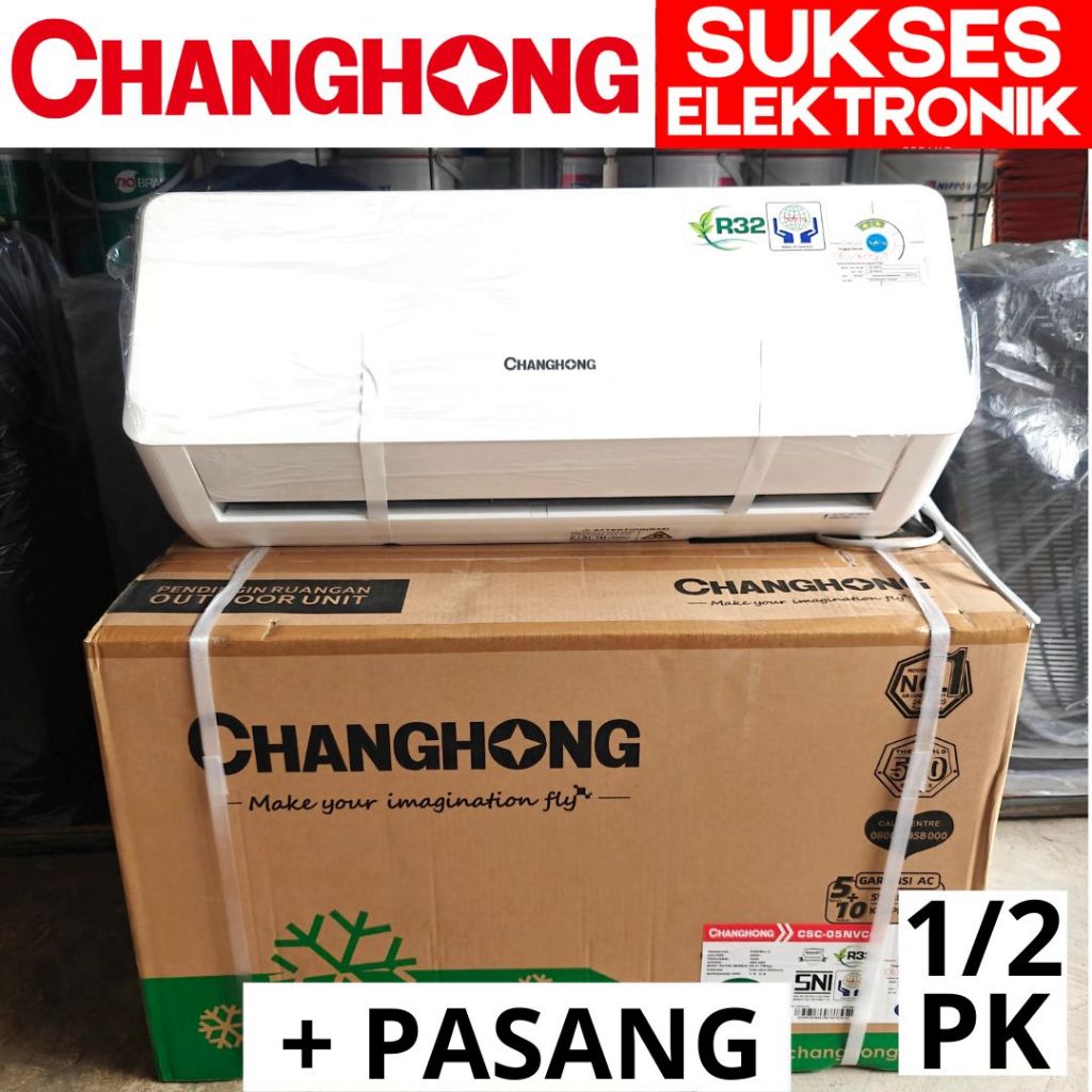AC CHANGHONG 1/2PK CSC-05NVC + PASANG 1/2 0,5 PK