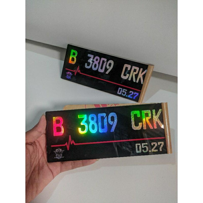 Plat nomor motor custom nama+baut