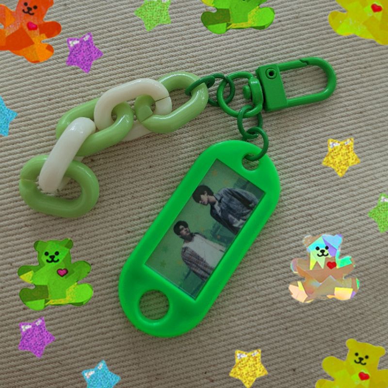 [READY - BISA CUSTOM] GREEN Label Nama Keychain/Gantungan Kunci SKYNANI PPW GEMFOT WILLIAMEST NCT DR