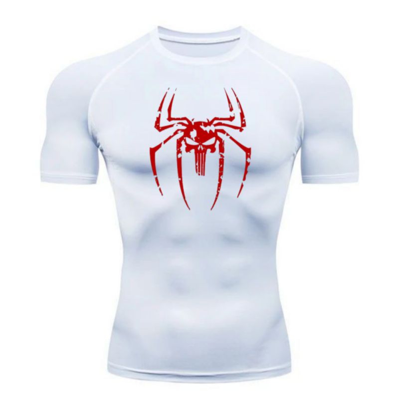 Kaos Olahraga Kompresi GM SPORT Putih Lengan Pendek / Baju Sport Gym Fitnes Pria Wanita Dewasa / Kao