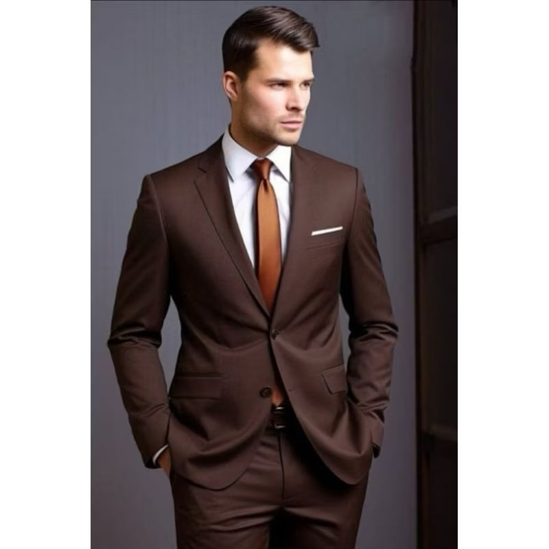 Jas Blazer Pria Coklat Tua Formal - Jas Pria Keren Casual Formal, Dewasa, Kantor