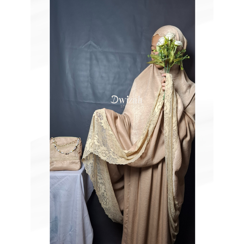Biyan Series by Dwizah/Mukena Santorini/Mukena Mewah/Mukena Brukat/Mukena Adem/Mukena Dewasa/Mukena 