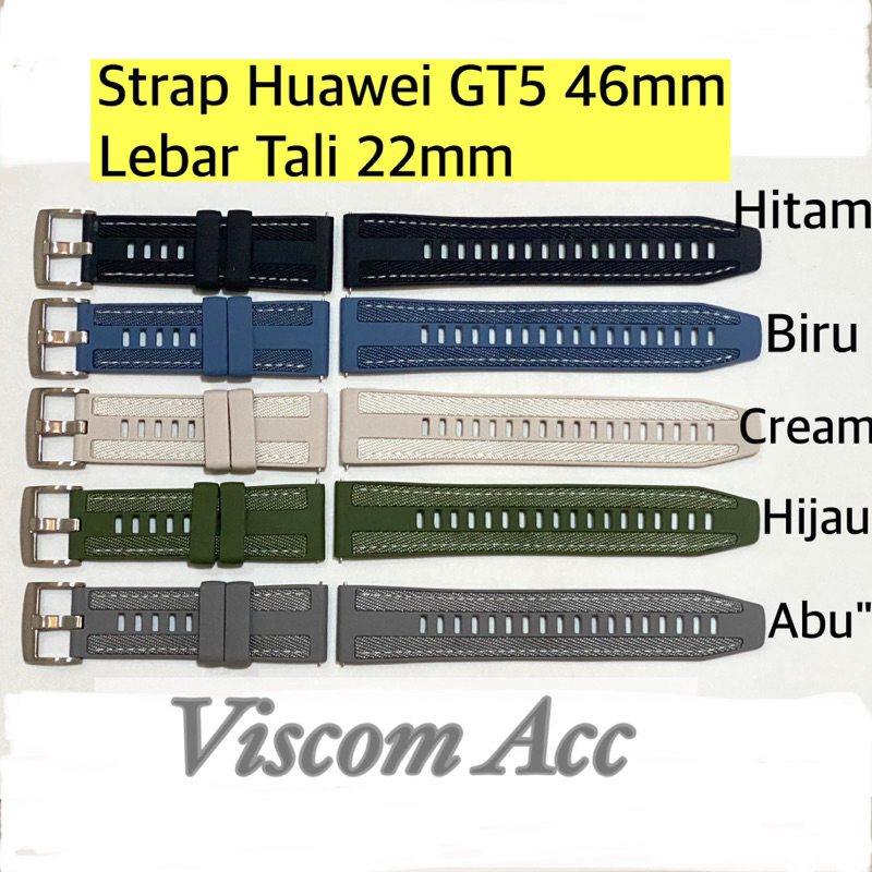 Strap Huawei GT5 46mm / 22mm / Huawei GT5 pro 46mm Nylon + Rubber / GT3 / GT3 pro / GT2 / GT2 Pro / 