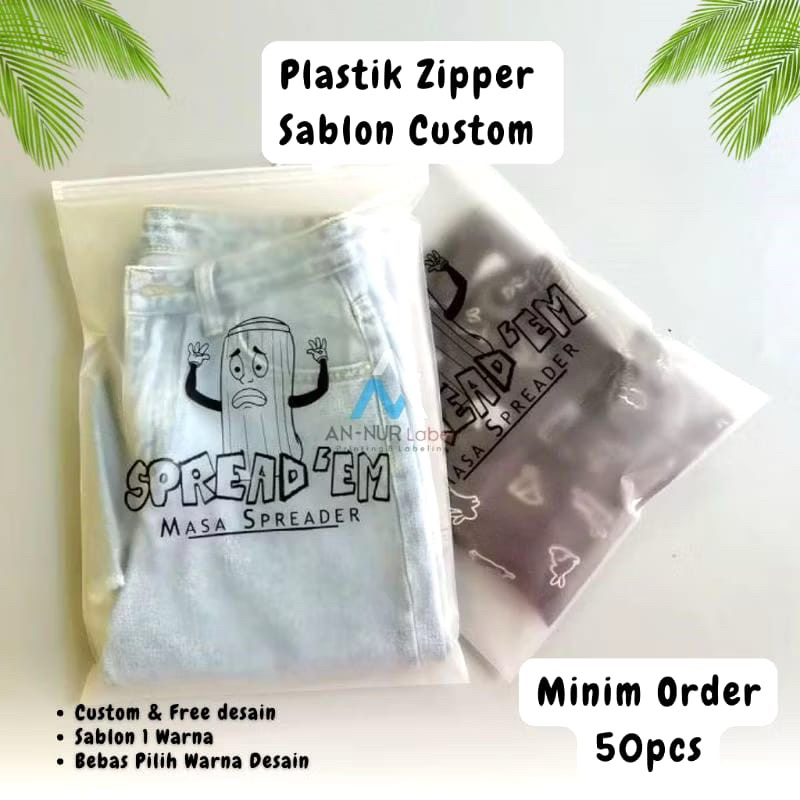 zipper bag custom logo/nama brand  / zipper hijab/zipper kaos ,kemasan baju /kemasan kaos ,zipper cu