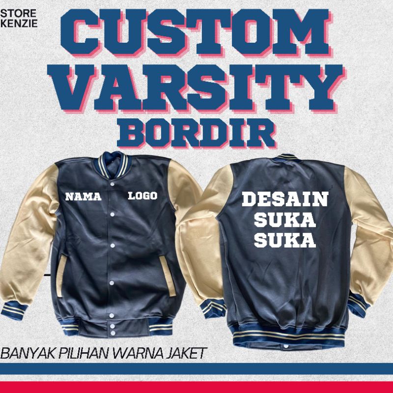Jaket Varsity Bordir Komputer Custom – Free jasa desain– Bordir Rapi & Premium