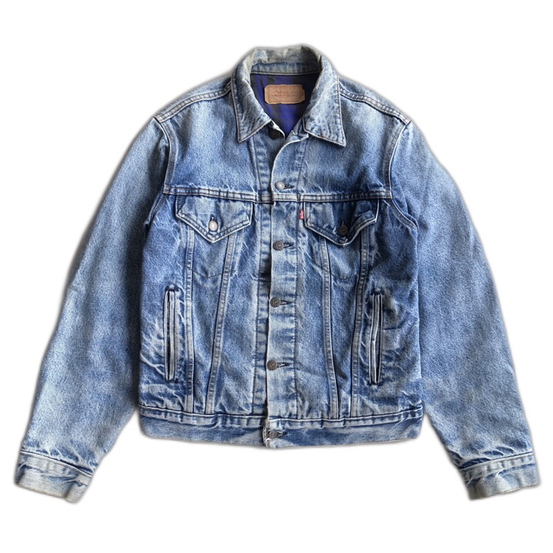 Trucker Jacket Levis Blue Tartan Original.