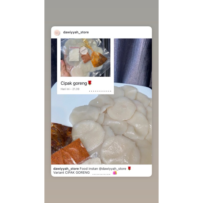 

Frozeen Food CIPAK GORENG Dawiyyah Store