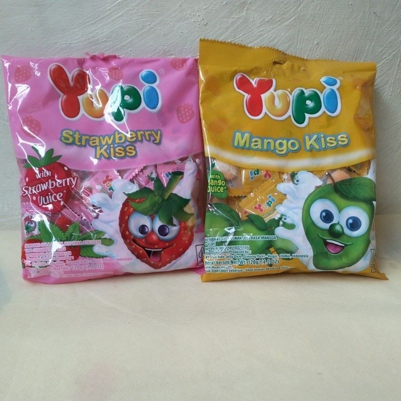 

Permen Yupi strawberry kis dan Rasa mangga