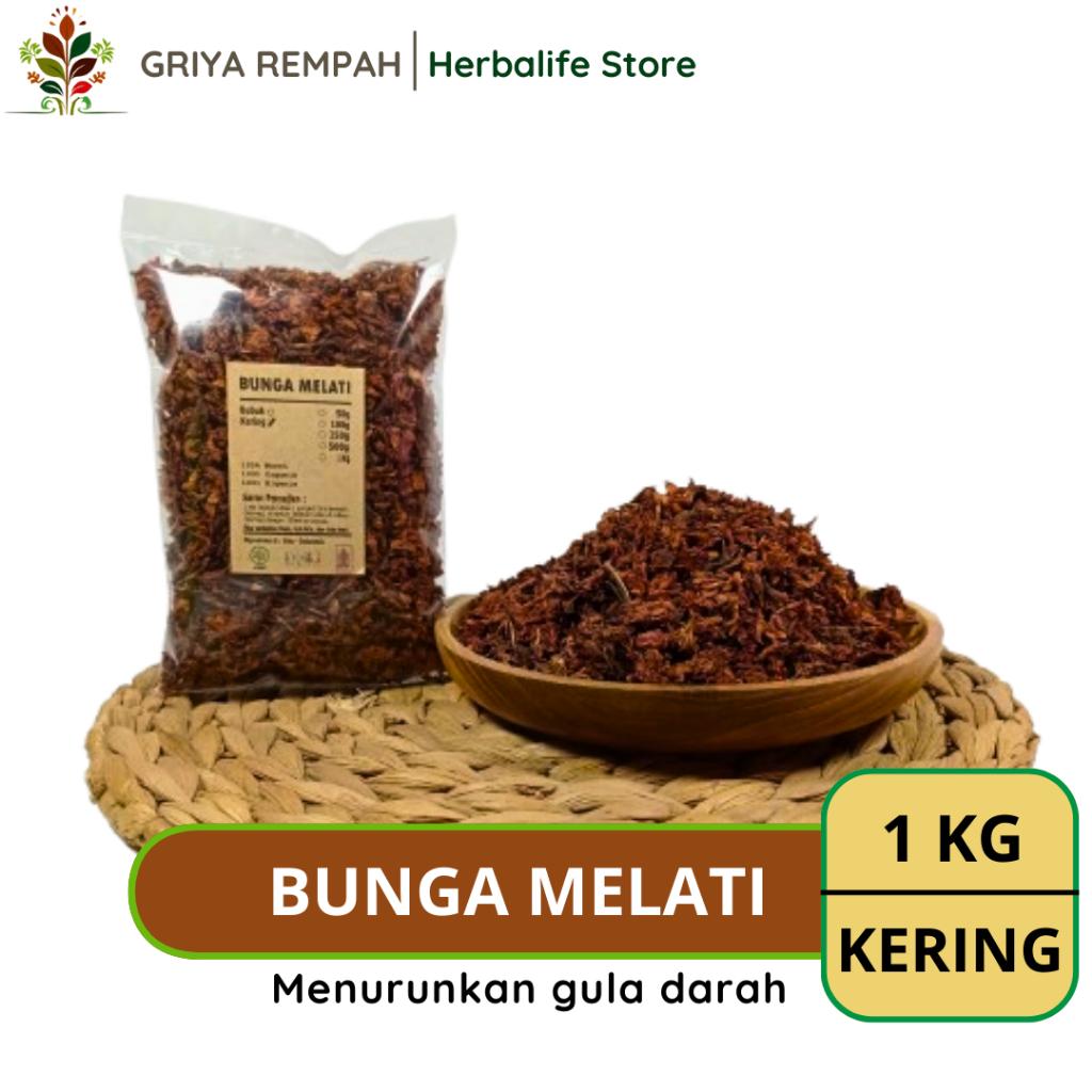 

BUNGA MELATI KERING 1 KG Jasmine Rempah Herbal Simplisia Alami Teh Aromaterapi & Ramuan Jamu Tradisional Jasminum