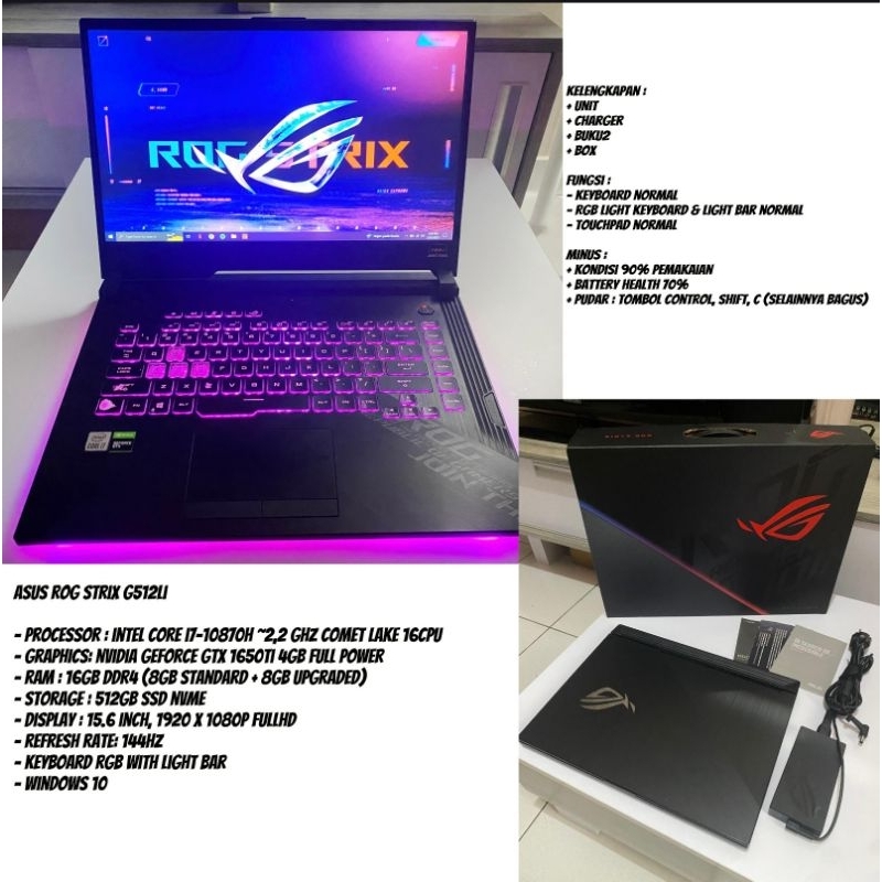 ASUS ROG STRIX G512LI BUNDLING ALL IN