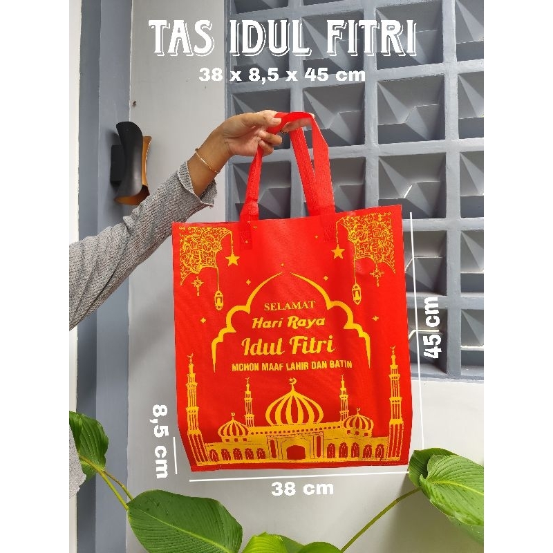 

( isi 12 ) Tas idul fitri PRESS / Tas Parcel / Goodie Bag Lebaran UK 38 X 8,5 X 45 CM