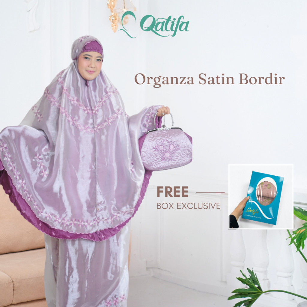QATIFA Mukena Silk Organza Satin Bordir