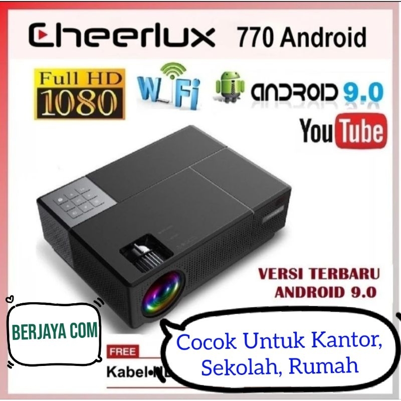 Projector Cheerlux CL770 Android - Proyektor 4000 lumens youtube