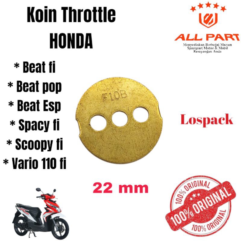 (ORIGINAL) 22mm Koin gobangan Throttle body honda beat fi spacy fi scoopy fi vario 110 fi