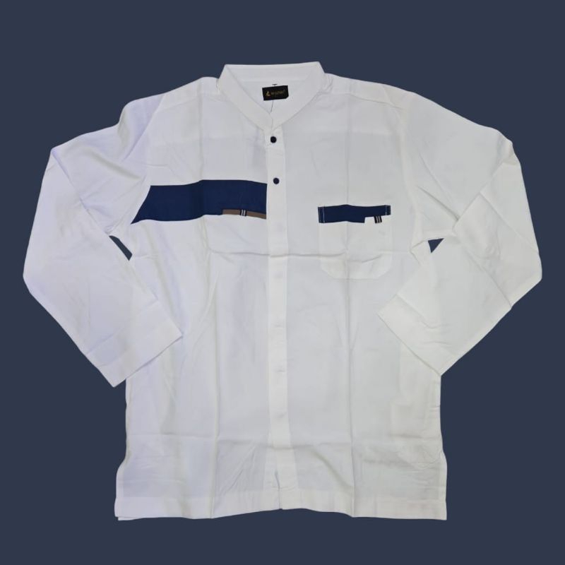 KOKO AL-LUTHFI LENGAN PANJANG LIST BIRU NEW|KOKO PUTIH LENGAN PANJANG LIST BIRU MERK AL-LUTHFI