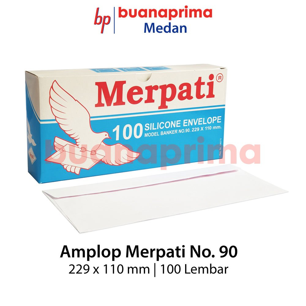 

Amplop Merpati no.90 229x110mm isi 100 Lembar Pakai Lem Putih Polos