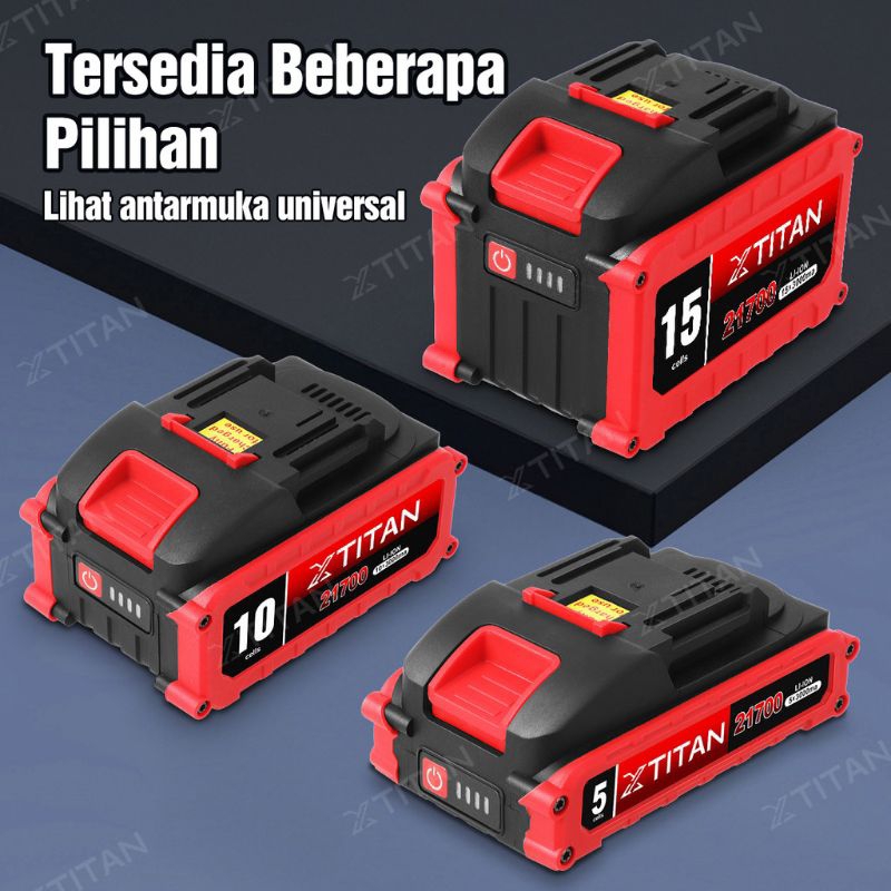 Xtitan Baterai Bor Cordless 21700 LXT Makita Lithium Kapasitas Tinggi Baterai Impact Baterai Bor JLD
