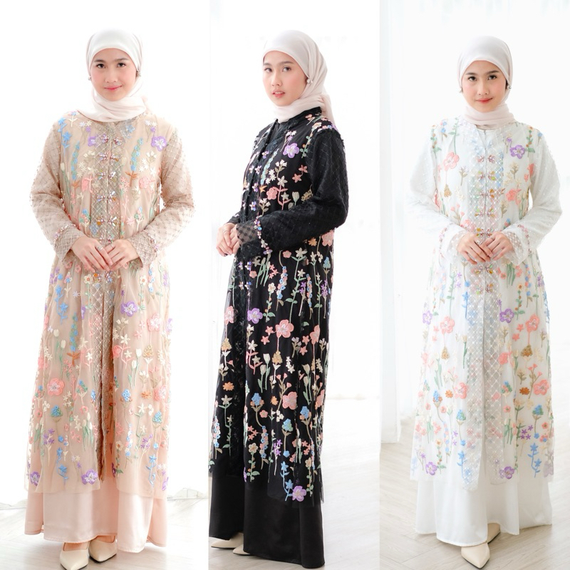 (️READY STOCK️) GAURI DRESS (OUTER SAJA) / GAUN BUNGA / DRESS FLOWERS / KONDANGAN Cantik Gamis Musli