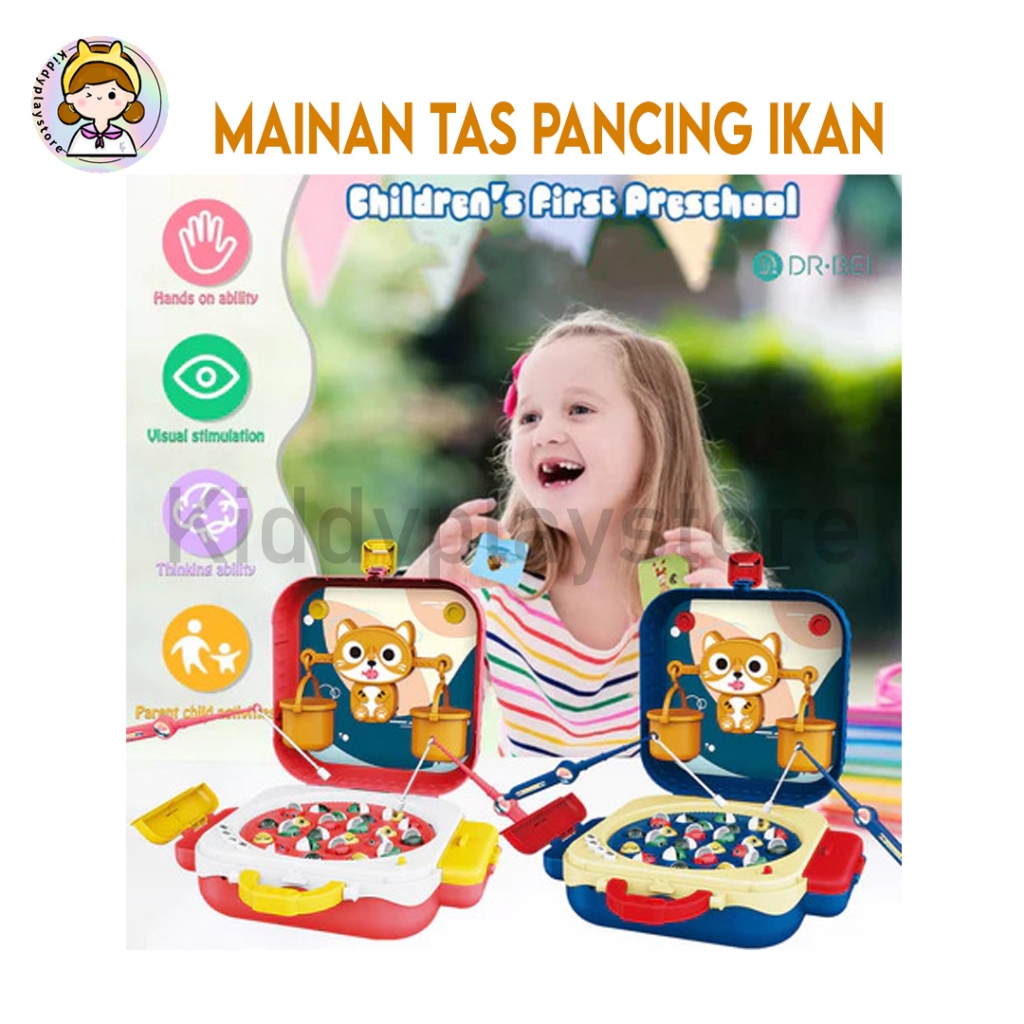 Mainan Tas Pancing Ikan + Keranjang & Timbangan Kucing – Seru & Edukatif