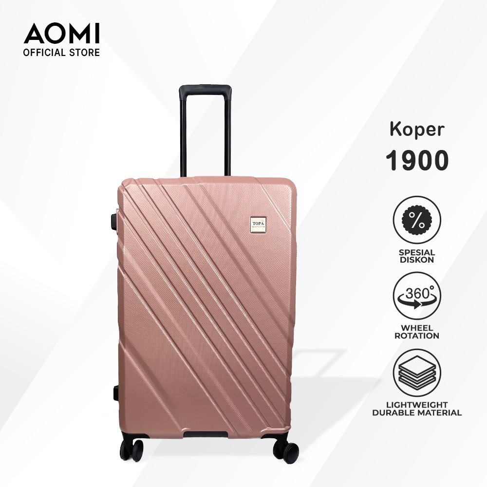 Koper Kabin & Bagasi AOMI 1900 – PC Topa, Ringan, Tahan Bentur, Roda 360°
