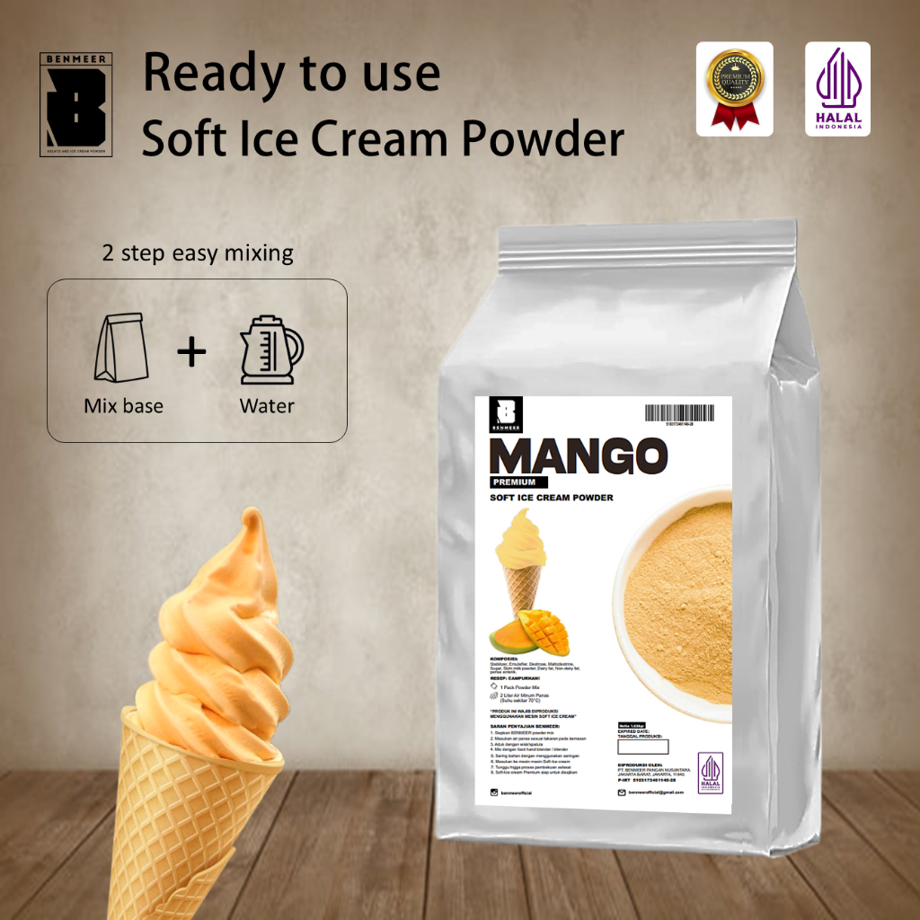

BENMEER SOFT ICE CREAM MIX 1KG MANGO