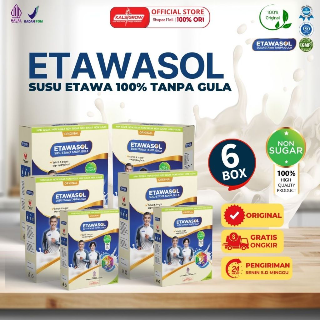 

Paket 6 Box Susu Etawa Tanpa Gula Etawasol Untuk Nyeri Sendi dan Pernafasan, Diabetes dan Hipertensi 250gr