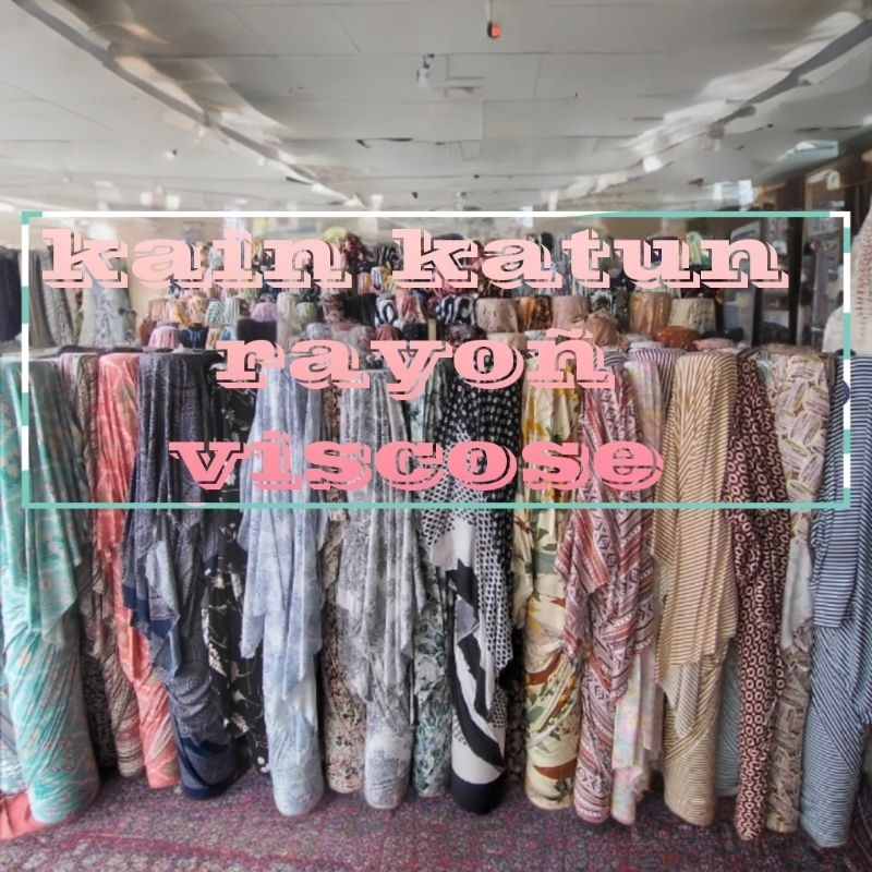 bahan kain katun rayon motif,kain rayon motif viscose premium