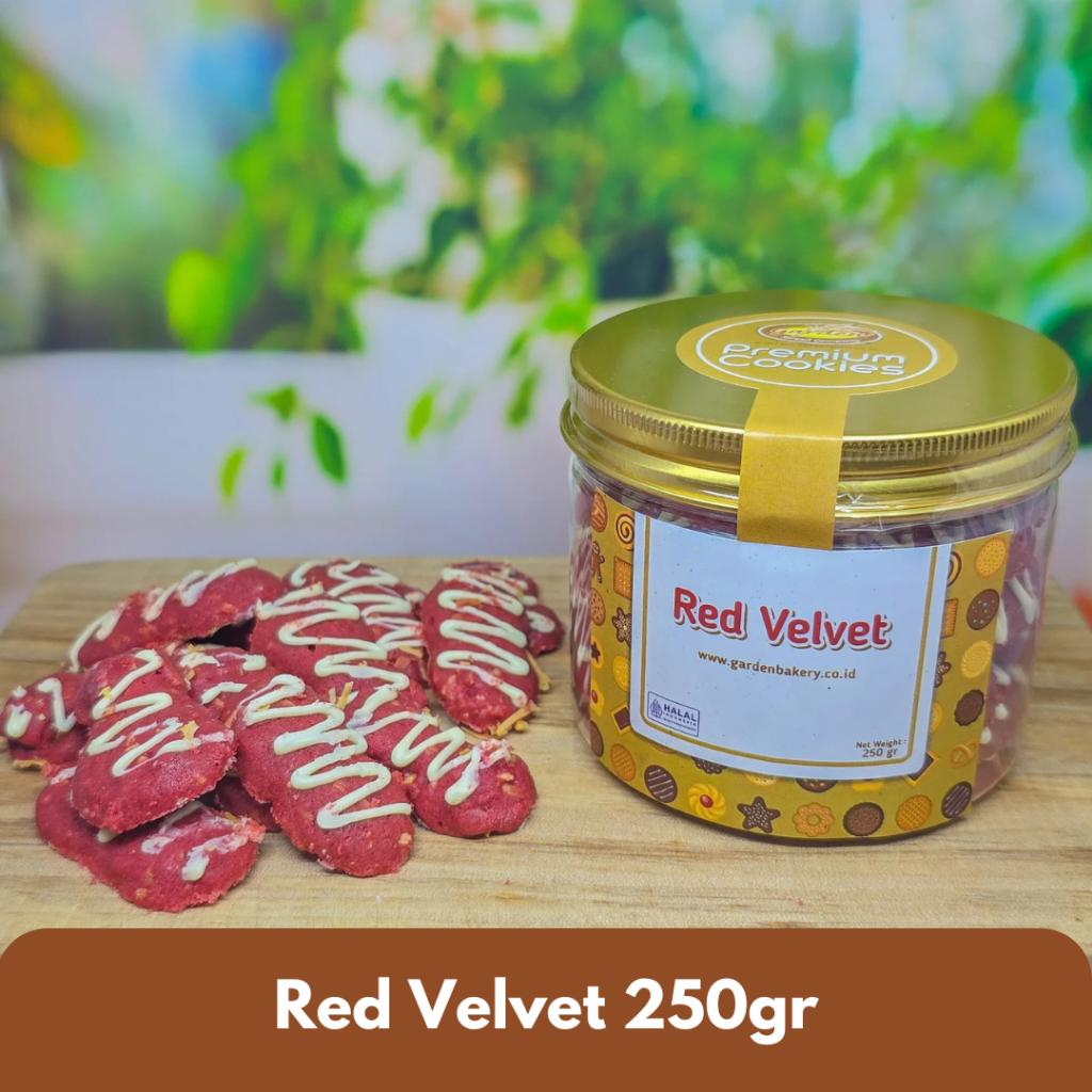 

Kue Red Velvet 250gr - Kue Kering Premium - Manis lembut - Tekstur Renyah - Kue Kering Lebaran