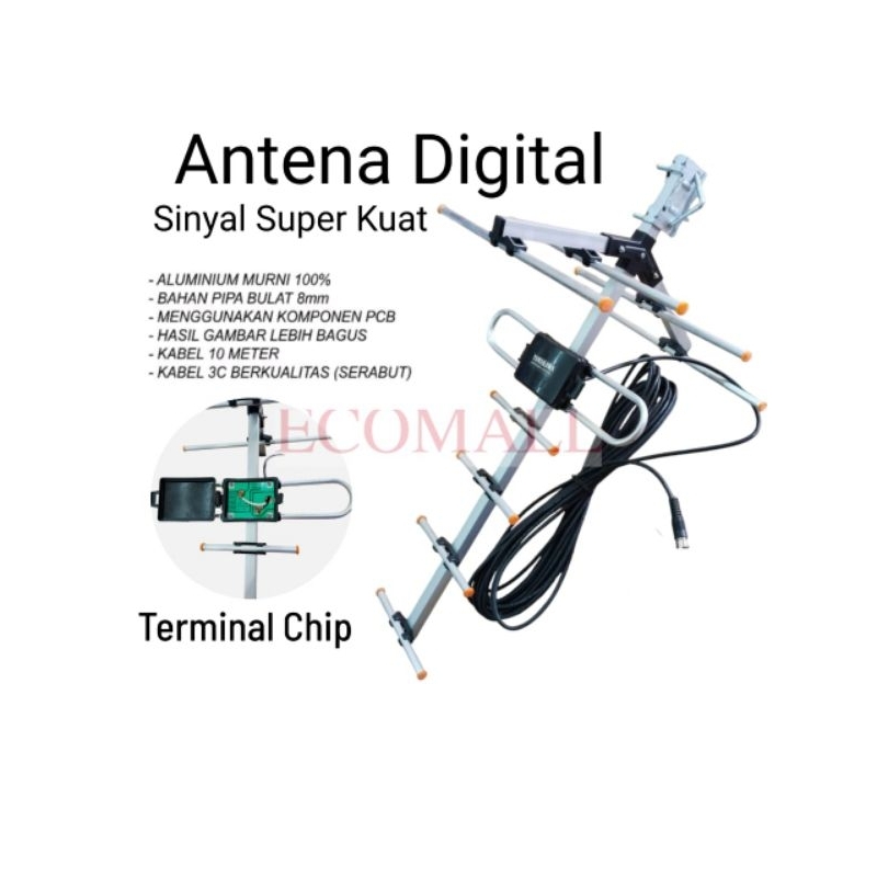Antena tv digital yamakawa super HD kabel 10meter/Antena  tv luar kabel 10meter
