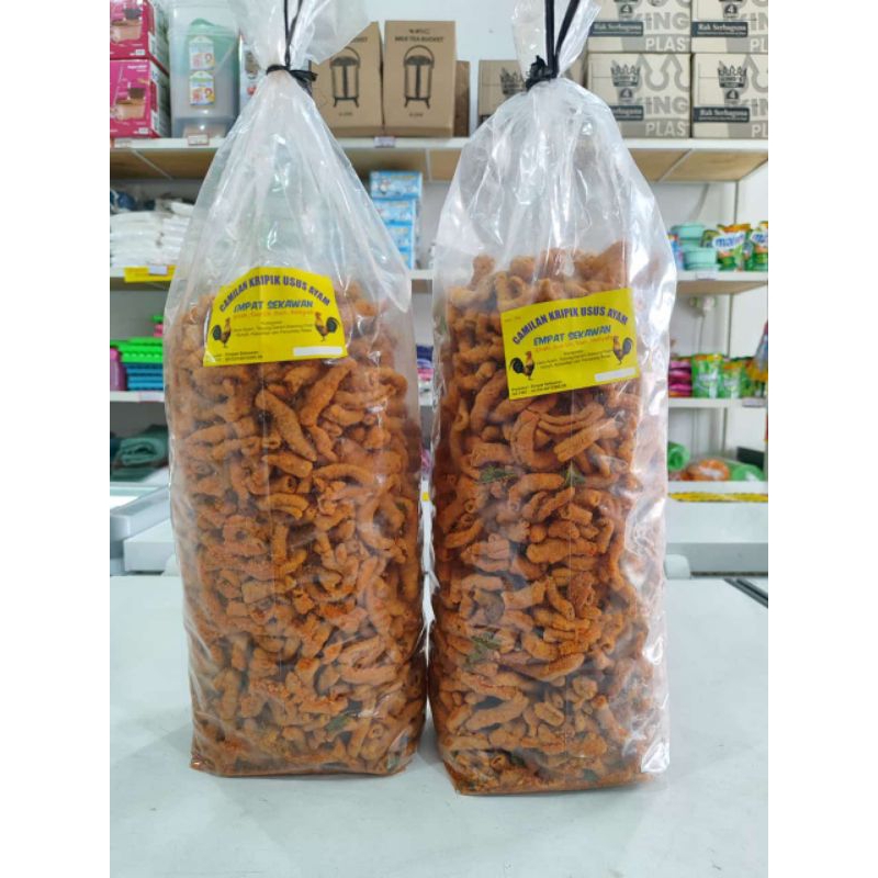 

kripik usus pedas manis daun jeruk