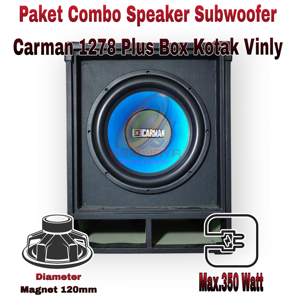 Paket Combo Speaker Subwoofer Pasif 12 Inch CARMAN 1278 Plus Box Kotak Vinyl 12 Inch