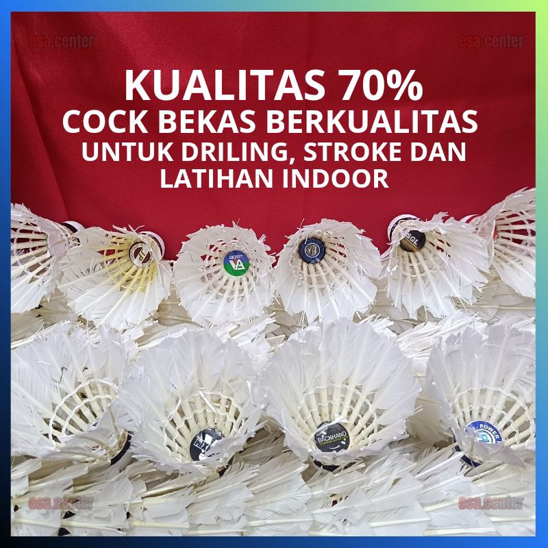 ( GRADE C / 70% / 12PCS ) TERMURAH SHUTTLECOCK BEKAS BADMINTON BULUTANGKIS GRADE C {70%} BEKAS
