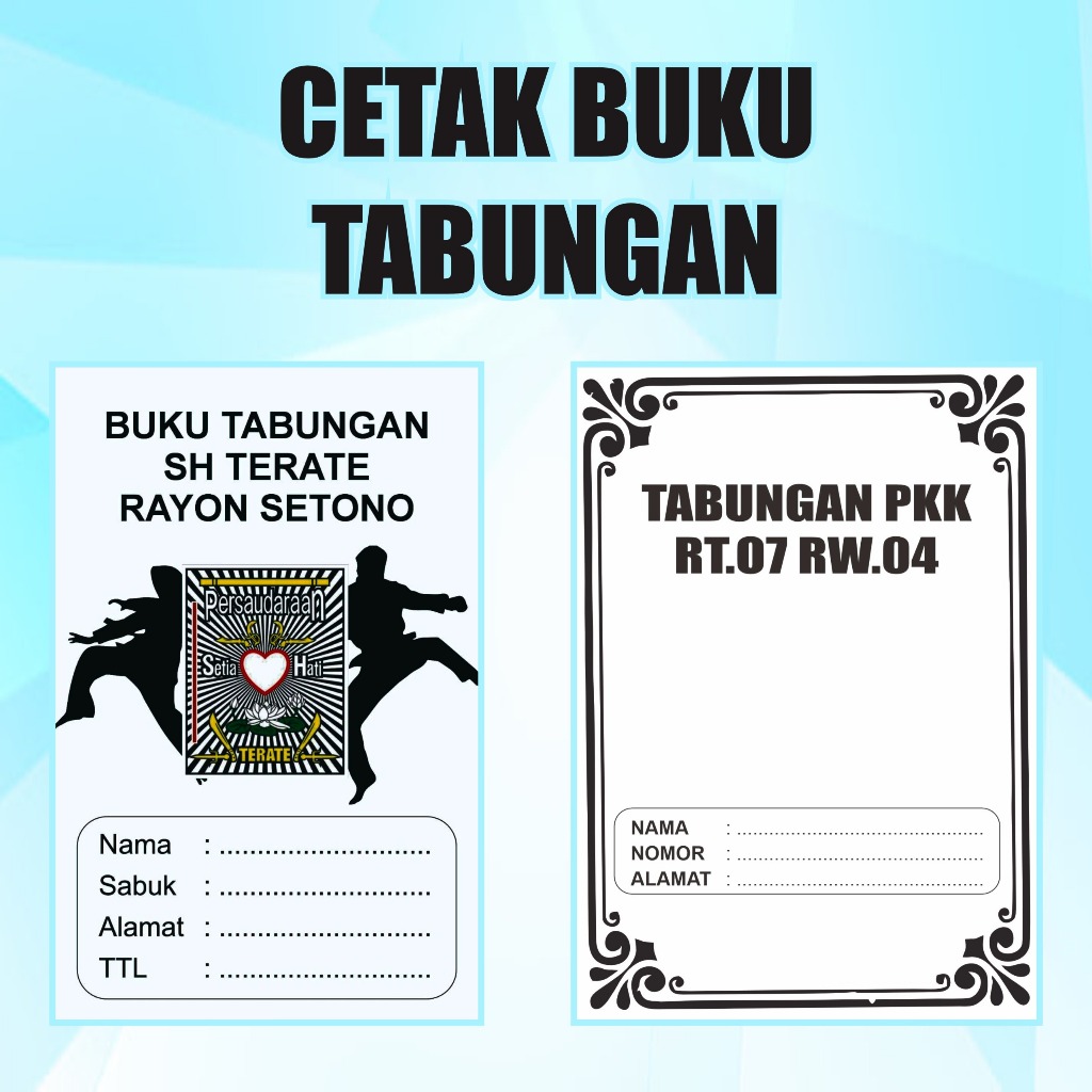 

BUKU TABUNGAN PKK ORGANISASI RT SEKOLAH SEMBAKO