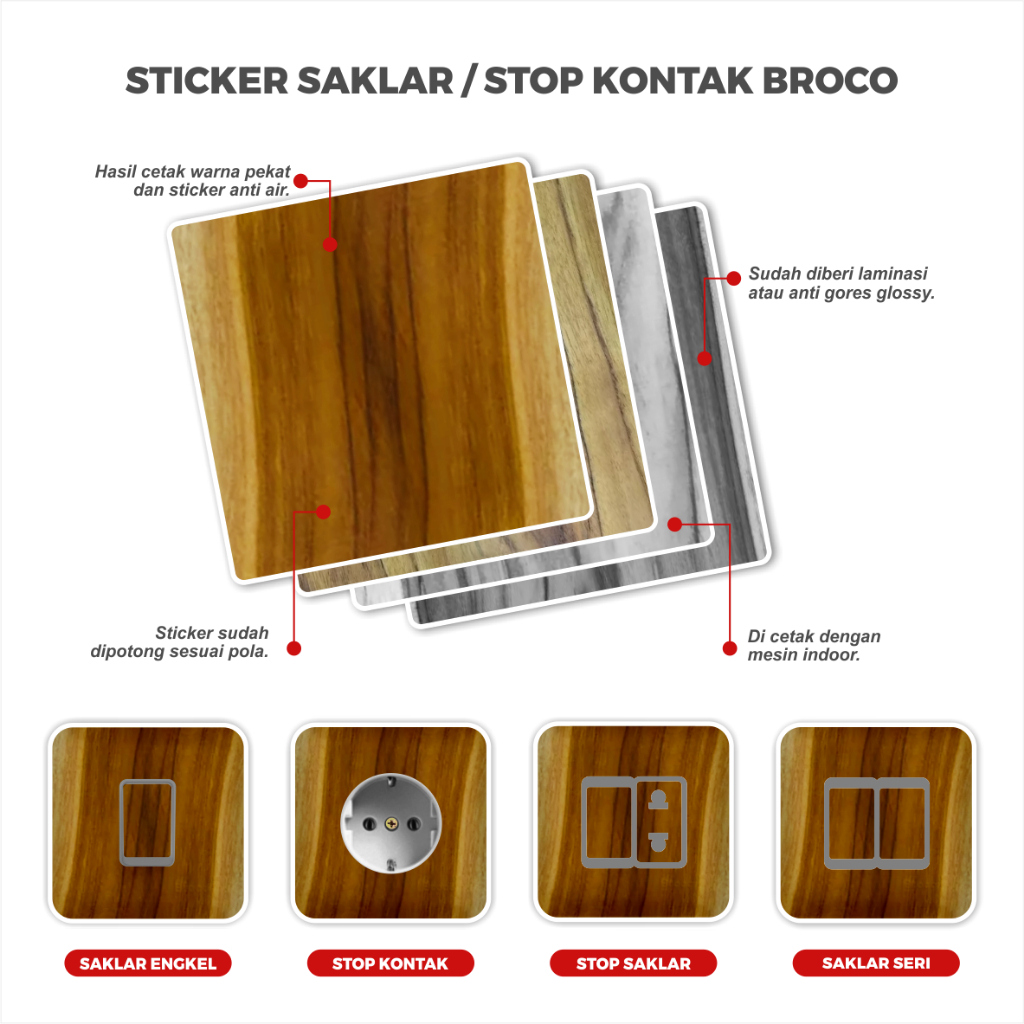 Sticker Anti Air Saklar Broco Dan Sticker Stop Kontak Broco Atau Stiker Saklar Stop Kontak Motif Kay