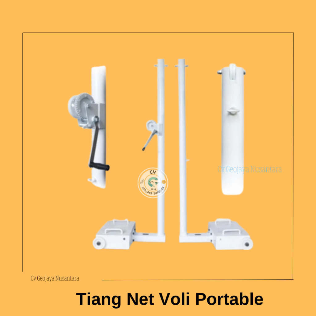 tiang net voli portable lapangan 1 Set | 2 Tiang + Jaring Net Lengkap