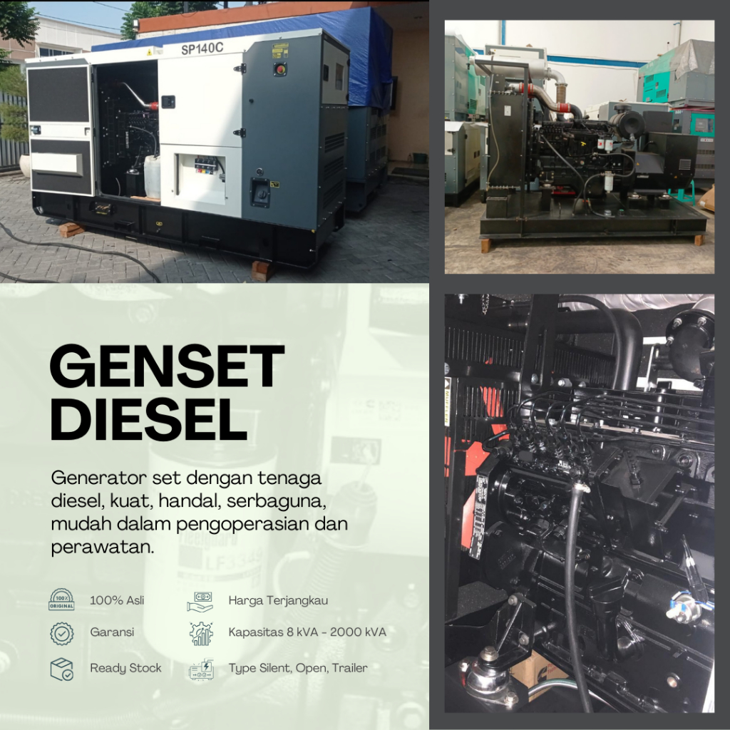 Genset Silent Open Trailer Cummins 30 kVA 24 kW Stamford