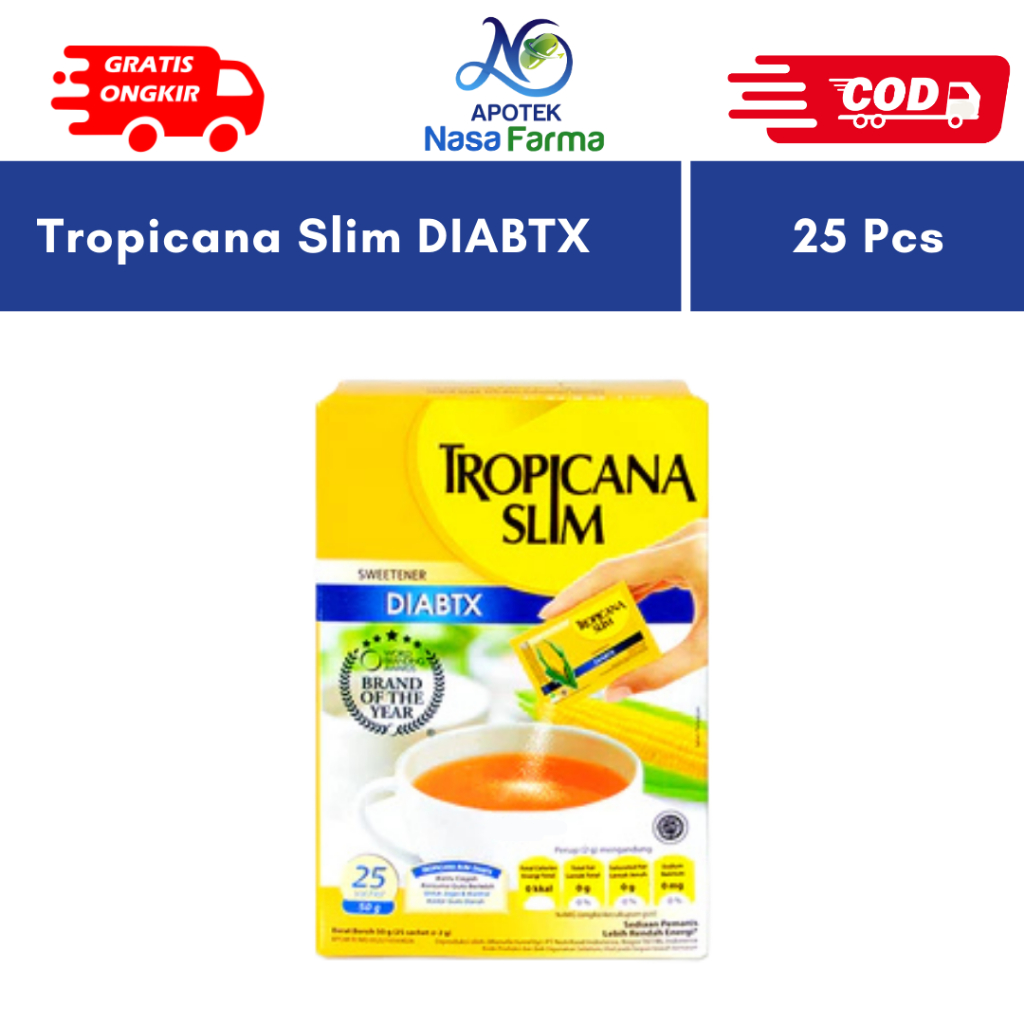 

Tropicana Slim DIABTX @25 Sachet - Pemanis Alami Diabetes Bebas Kalori