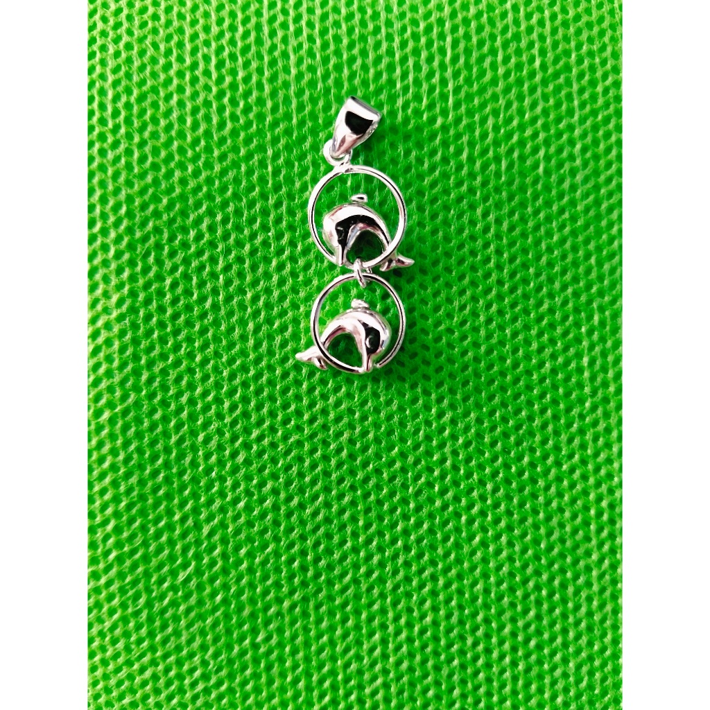 Liontin Yobel Silver Twins Dolphin