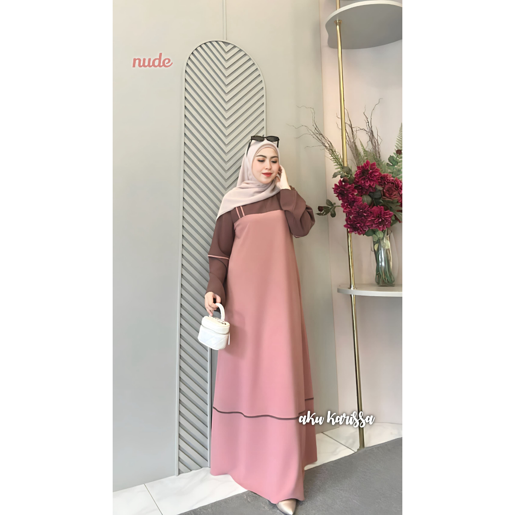 Dres AKU KARISSA Dress Nadira Gamis Kekinian model terbaru yang banyak dicari Bisa COD