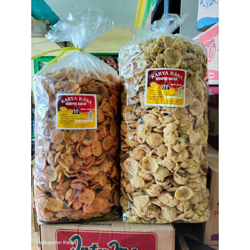 

Krupuk Bakso Original & Pedas Snack Curah Murah