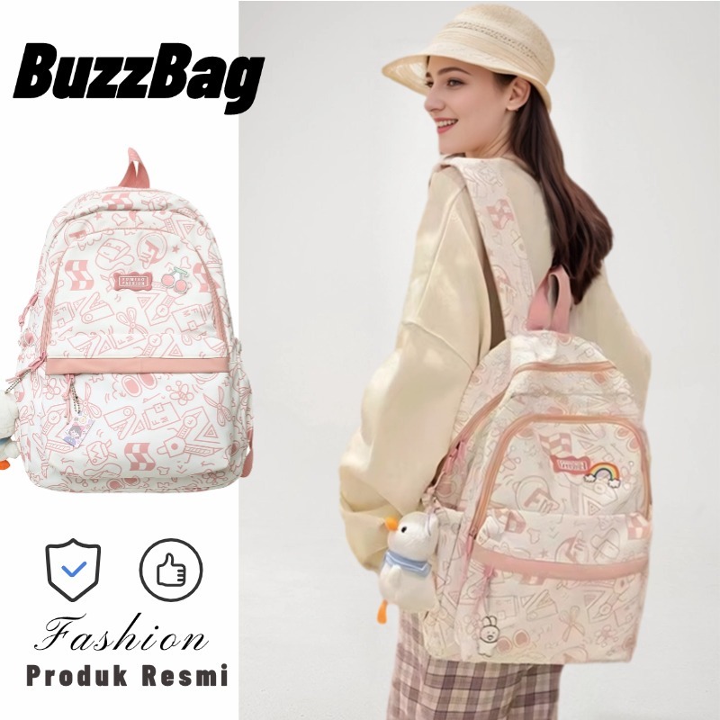 new BUZZBAG - Tas sekolah pink aesthetic school bag aesthetic tas sekolah tas ransel laptop