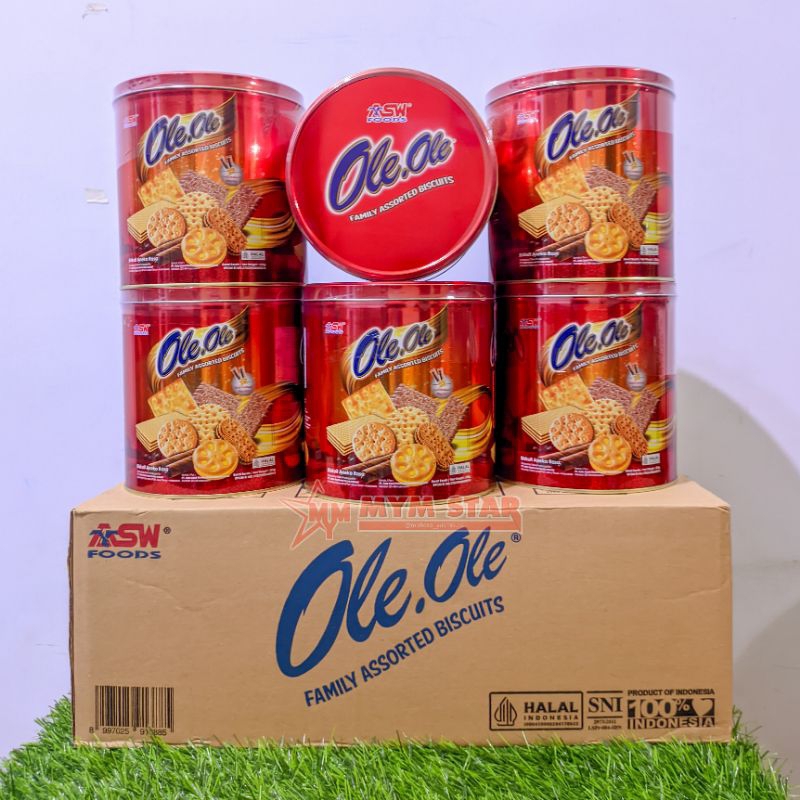 

(1 DUS) Ole Ole Family Assorted Biscuits Kaleng Bulat 250g isi 6