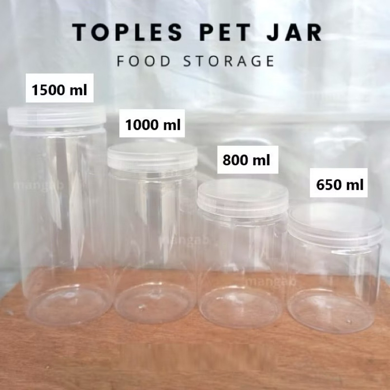Toples Jar Plastik Silinder 1000ml Bening / Toples Tabung Bulat Plastik