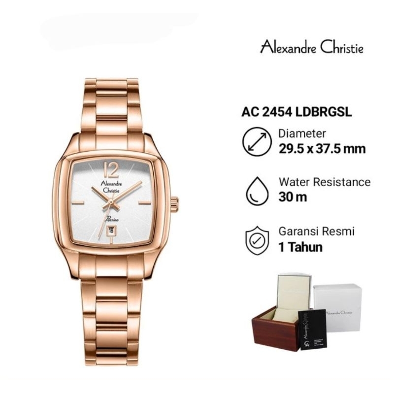 Jam Tangan Wanita Alexandre Christie Passion AC 2454 2454 LDBRGSL Original