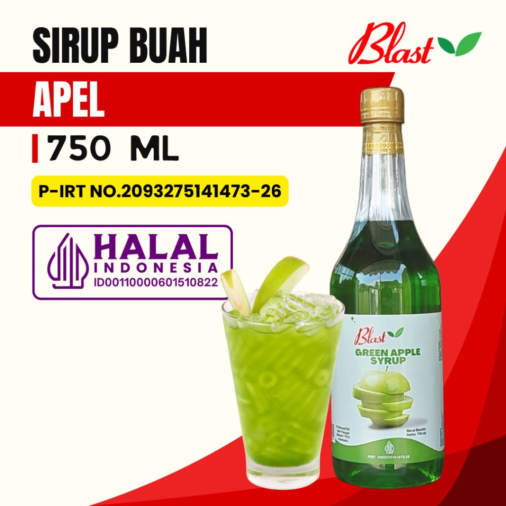 

Syrup APEL 750 ml - Sirup Minuman Apple - Sirup Rasa Buah / Syrup Fruit Flavour Drink