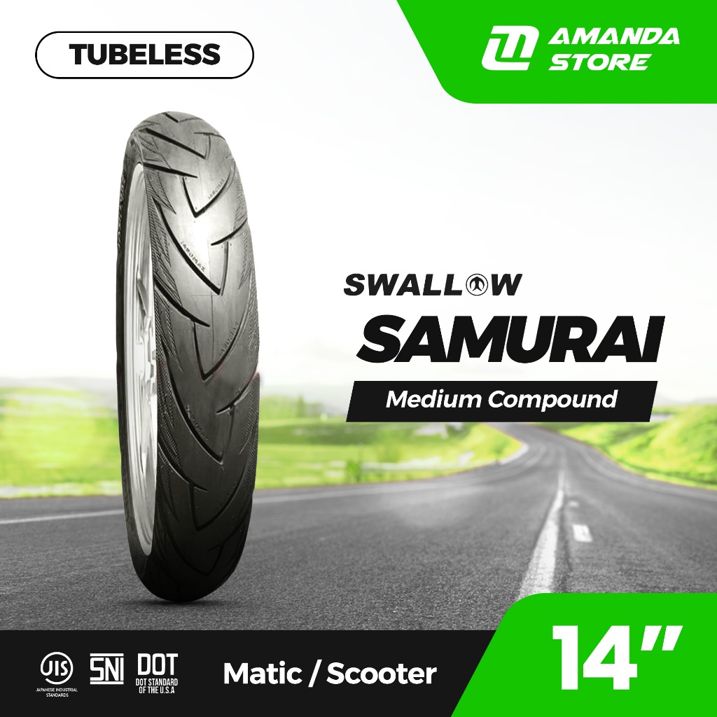 Ban Motor TUBELESS Swallow SAMURAI Ring 14" 70/90 80/90 90/90 100/80 120/70
